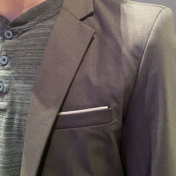 Men’s Gray Suit Jacket Blazer One Button Notched Size 38R NWT *READ Description - Picture 2 of 11